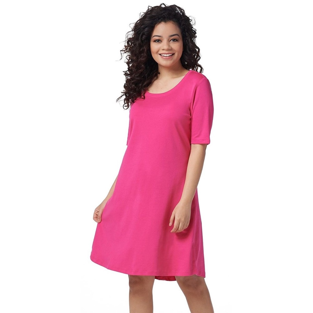 Isaac Mizrahi! Pima Cotton Elbow- Sleeve Dress NWT